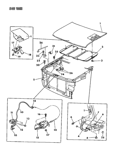 1988 Dodge Grand Caravan Retainer, Hood Inner Panel Silencer (W/Metal Hood) Diagram for 4341060