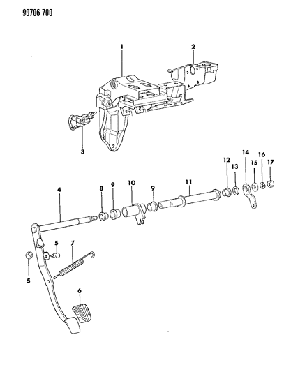 1990 Dodge Colt Clutch Pedal Diagram 4 - Thumbnail