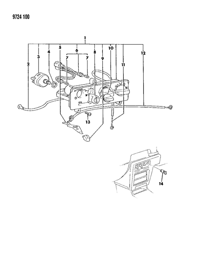 1989 Dodge Colt Heater Control Diagram for MB657150