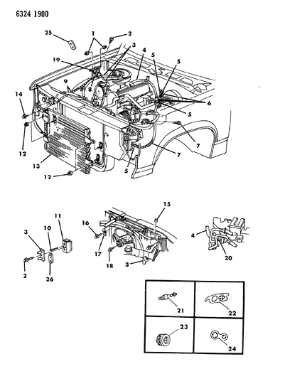 1987 Dodge Dakota Plumbing - A/C & Heater Diagram 1 - Thumbnail