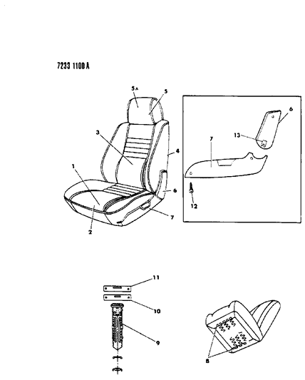 1987 Chrysler LeBaron Premium Front Seat Diagram 2 - Thumbnail