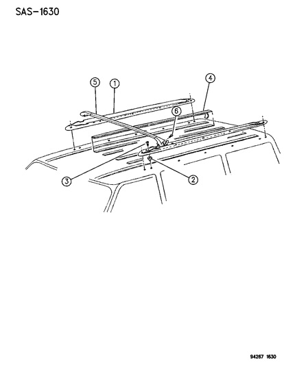 1995 Dodge Grand Caravan Side Rail, Passenger Side Diagram for 5261762