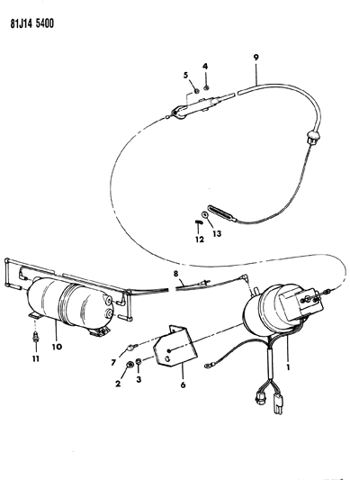 1985 Jeep Wagoneer Speed Control, Engine Compartment Components Diagram 3 - Thumbnail