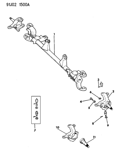 1991 Jeep Comanche Housing - Front Axle Diagram 1 - Thumbnail