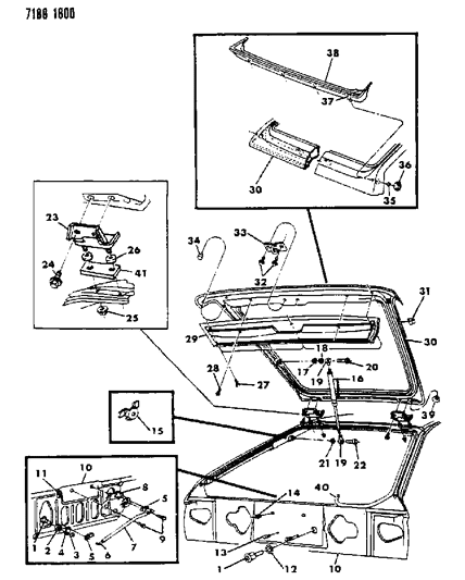 1987 Dodge Charger Liftgate Panel Diagram 1 - Thumbnail