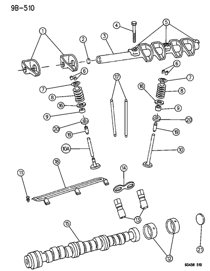 1994 Dodge Intrepid Camshaft & Valves Diagram 1 - Thumbnail