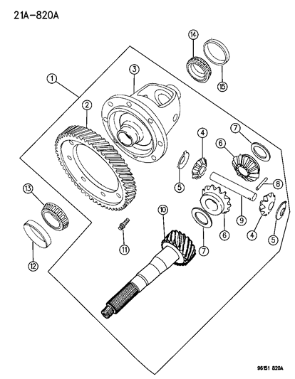 1996 Dodge Caravan Differential Automatic Transaxle Diagram 1 - Thumbnail
