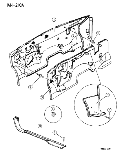 1994 Dodge Dakota Plate, Scuff Diagram for V488PD5