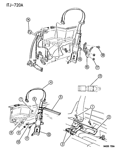 1994 Chrysler LeBaron GTC Belt - Front Seat Diagram 2 - Thumbnail