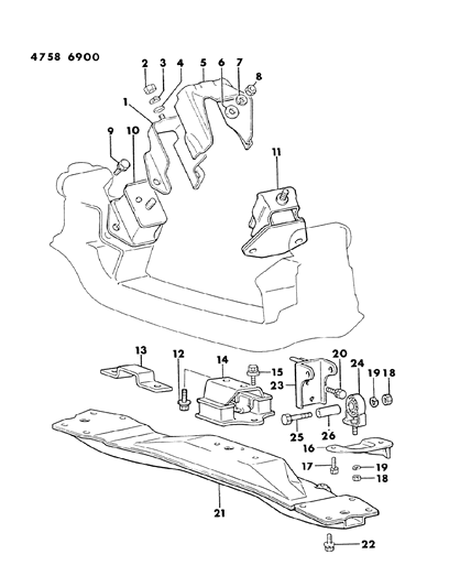 1984 Dodge Ram 50 Engine Mounts Diagram 3 - Thumbnail