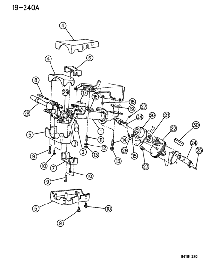1995 Dodge Caravan Spring, Tilt Assist Repair Diagram for 4470605