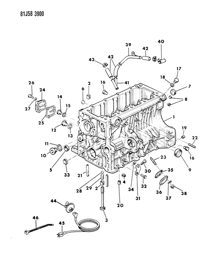 1986 Jeep Comanche Block , Engine Diagram 2 - Thumbnail