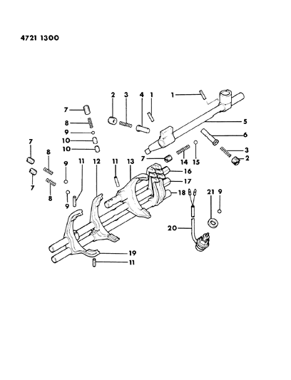 1984 Dodge Ram 50 Control, Shift Diagram 4 - Thumbnail