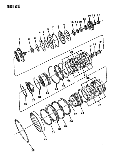 1990 Chrysler New Yorker Base Model Gear Train Diagram