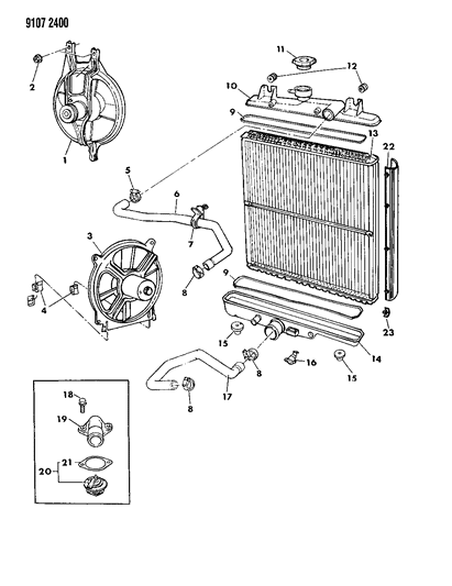 1989 Dodge Grand Caravan Fan Motor Diagram for 4401498
