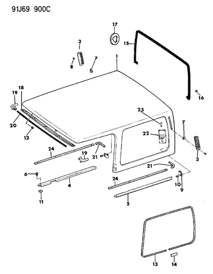 1991 Jeep Wrangler Seal Diagram for 55344542