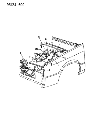 1993 Chrysler LeBaron GTC Plumbing - Heater Diagram 1 - Thumbnail