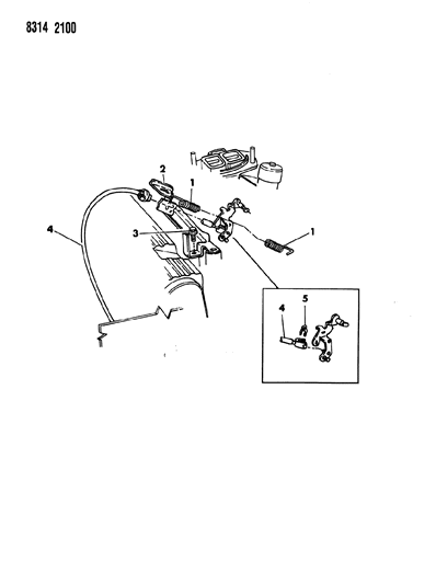 1989 Dodge Dakota Throttle Control Diagram 1 - Thumbnail