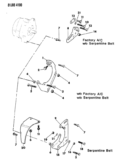 1986 Jeep Wrangler Alternator & Mounting Diagram 6 - Thumbnail