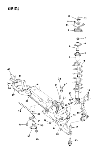 1986 Dodge Omni Bushings Diagram for 4322151