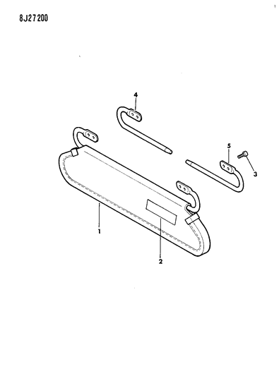 1988 Jeep Wrangler Sunvisor Diagram for 5AE78JS1