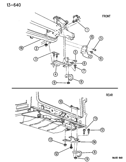 1994 Jeep Grand Cherokee Tow Hooks Diagram