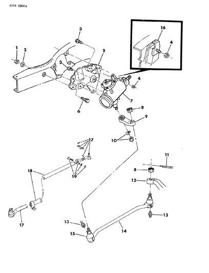 1984 Dodge W350 Tie Rod End Diagram for 4026832