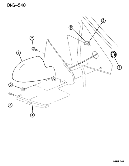 1996 Chrysler Town & Country Mirror Diagram for 4717547