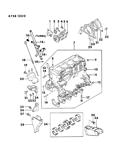 1984 Dodge Colt Block Cylinder Diagram 2 - Thumbnail