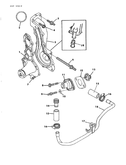 1984 Dodge Rampage Water Pump & Related Parts Diagram 2 - Thumbnail