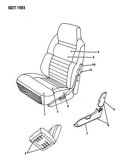 1993 Dodge Dakota Front Bucket Seat Diagram