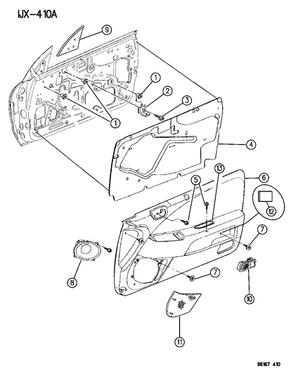1996 Chrysler Sebring Convertible Door Panel Diagram