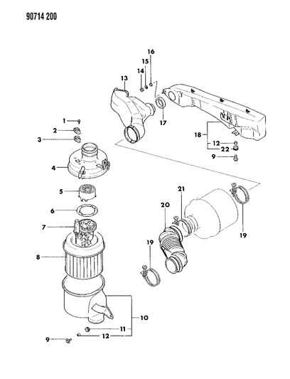 1990 Dodge Colt Air Cleaner Diagram 1 - Thumbnail