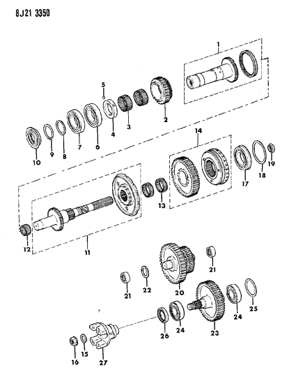 1990 Jeep Comanche Gear Train Diagram 1 - Thumbnail