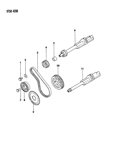 1989 Dodge Ram 50 Belt, Balance Shaft Up To 3/88 Diagram for TB000159