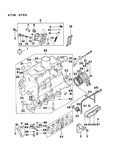 1984 Dodge Ram 50 Pin, Engine Front Case (Dowel 6X14) Diagram for MF472403