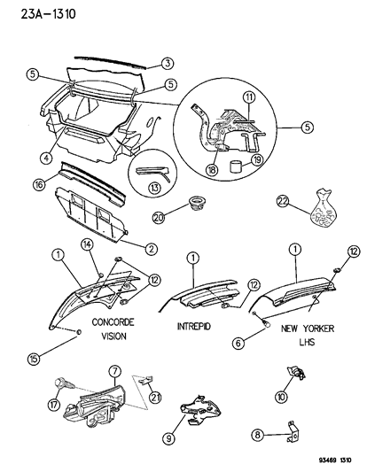 1994 Dodge Intrepid Lock Diagram for 4624758