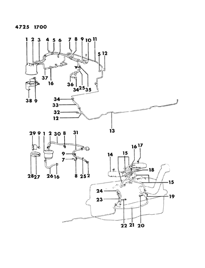 1984 Dodge Ram 50 Vapor Gas Control Diagram 1 - Thumbnail