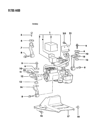 1991 Dodge Colt Modulator, Anti-Skid Diagram 2 - Thumbnail