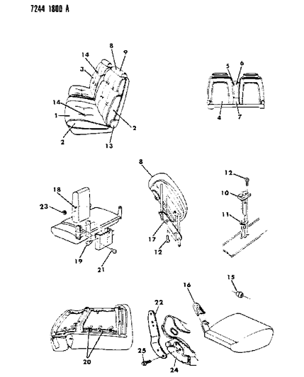 1987 Dodge Diplomat Front Seat Diagram 4 - Thumbnail