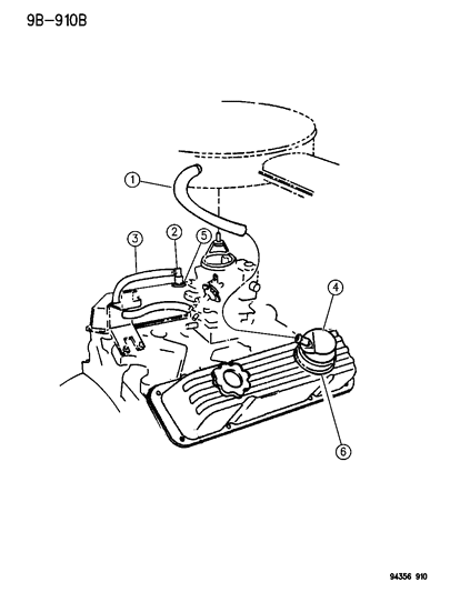 1994 Dodge Ram Wagon Crankcase Ventilation Diagram 1 - Thumbnail