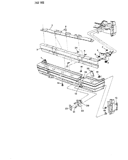 1987 Chrysler LeBaron Base Bumper, Rear Diagram 2 - Thumbnail
