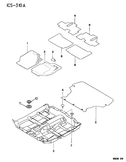 1996 Chrysler Sebring Coupe Carpet - Sebring Diagram