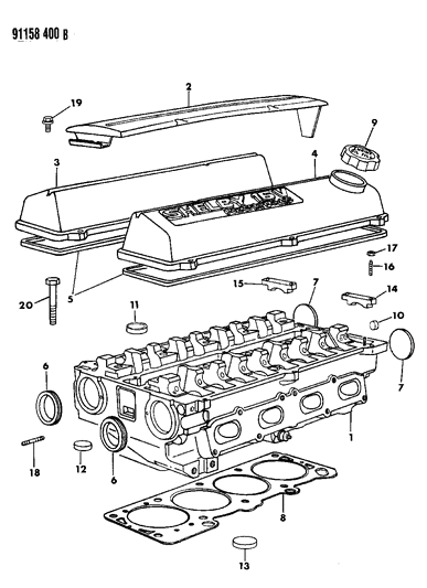 1991 Dodge Shadow Cylinder Head Diagram 2 - Thumbnail