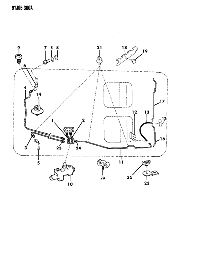 1993 Jeep Wrangler Hose, Brake Up To 2-14-94 Diagram for 52006473