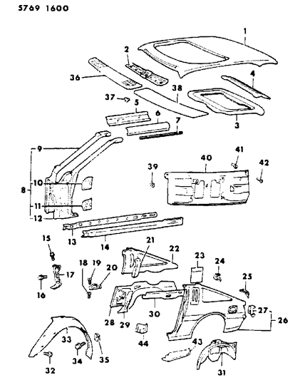 1986 Dodge Conquest Bolt Hexagon Flange Head M6X14 Diagram for MS100222