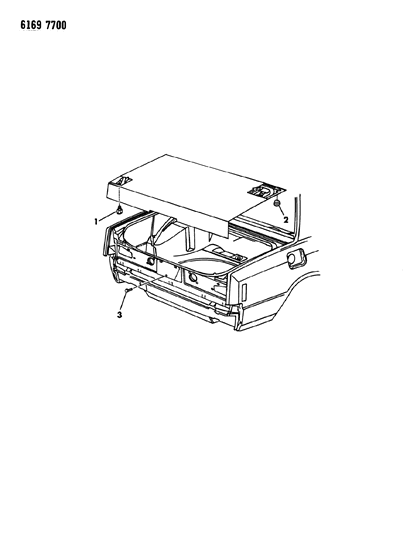 1986 Chrysler LeBaron Base Bumpers & Plugs Deck Lid Diagram