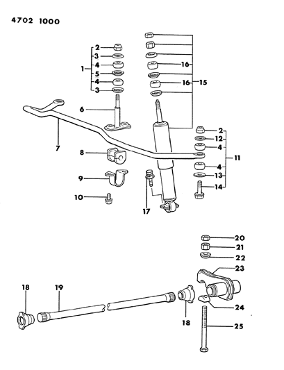 1984 Dodge Ram 50 Stabilizer - Front Diagram 1 - Thumbnail