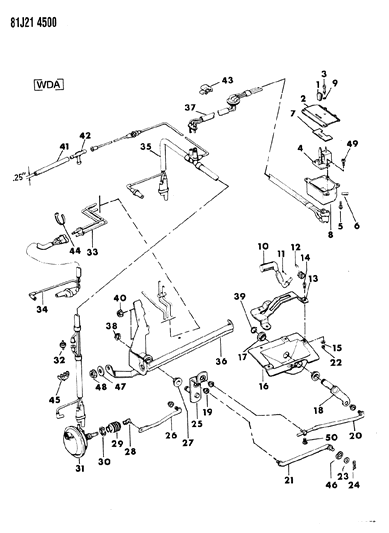 1985 Jeep Wagoneer Bushing Shift Control Diagram for 53000639