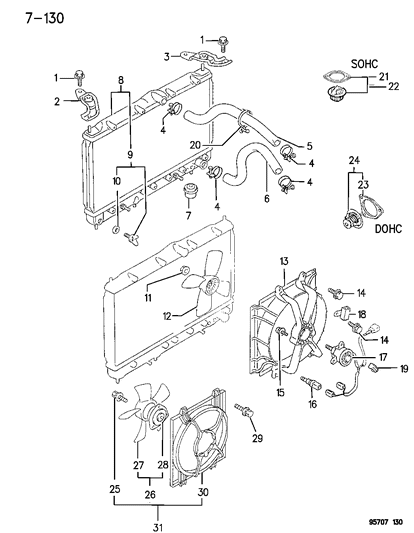 1996 Dodge Stealth Temperature Sensor, Black Diagram for MB660664